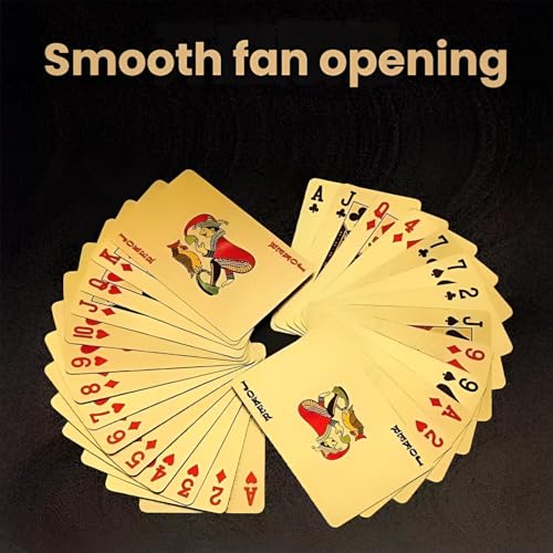 Premium Gold Foil PVC Playing Cards Deck (52+Joker) – Waterproof & Durable
