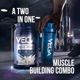 Vega Protein + Creatine Chocolate - 36oz Vegan Drink Mix for Muscle Growth