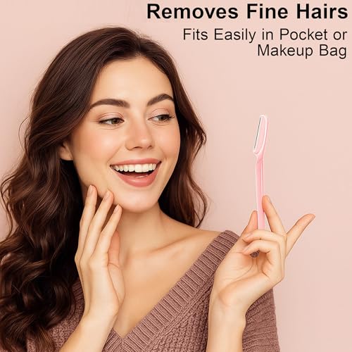 12 Pcs Eyebrow Razor for Women & Men - Facial Hair Remover & Dermaplaning Tool with Safety Cover