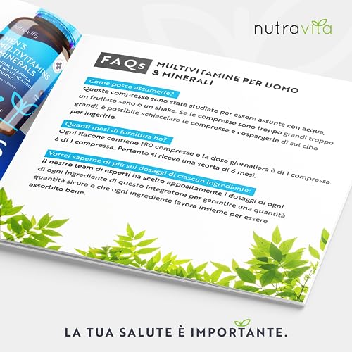 Nutravita Men's 25 Essential Vitamins & Minerals with Panax Ginseng - 180 Vegan Tablets