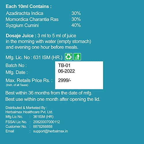 Herbal max D-Sure Diabetic Care Kit - Ayurvedic Capsules & Drops for Blood Sugar Support