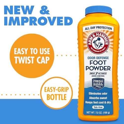 Arm & Hammer Talc-Free Foot & Shoe Powder - Odor & Moisture Control (7oz, 3 Pack)