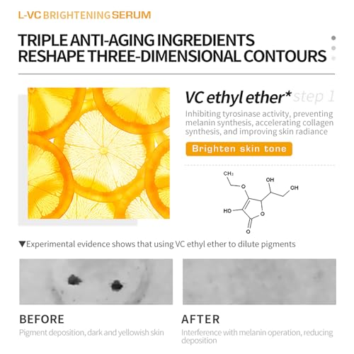 DEleventh Vitamin C Brightening Face Serum - 37ml | 3-O-Ethyl Ascorbic Acid, Niacinamide & α-Arbutin for Dark Spots, Fine Lines & Hydration