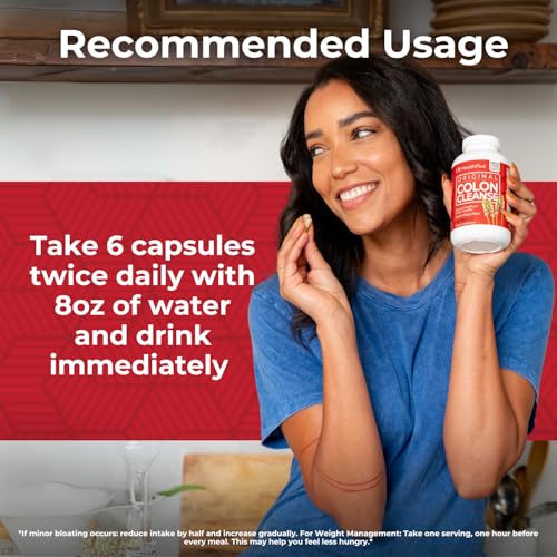 Health Plus The Original Colon Cleanse Caps 625mg 200 Capsules - Advanced Digestive Support