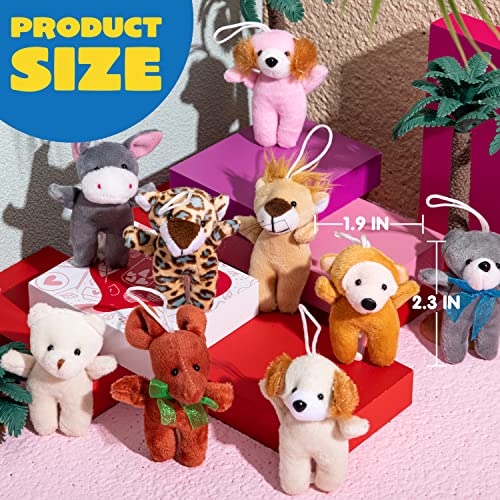 24 Pack Mini Animal Plush Toys - Birthday Party Favors