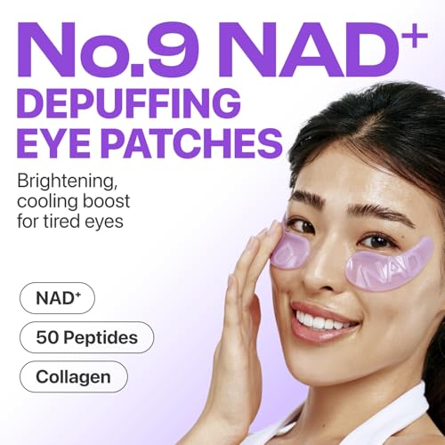 numbuzin No.9 Eye Patches – NAD+ Collagen Under Eye Patches for Dark Circles, Puffy Eyes, Wrinkles with Peptides, Caffeine & Niacinamide | 5 Pairs (10 Patches)