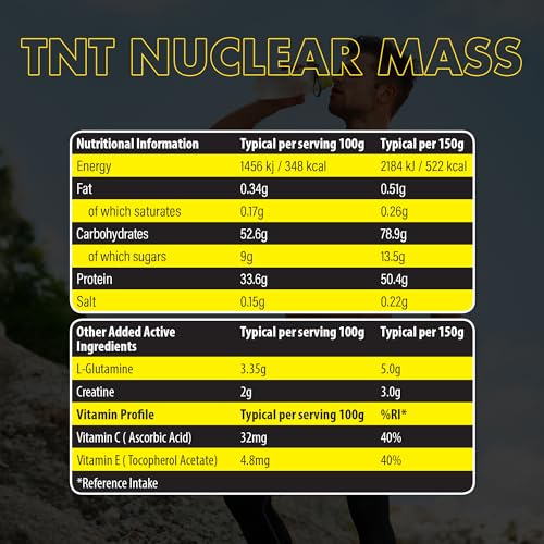NXT Nutrition TNT Nuclear Mass - Chocolate - 5.4kg - High Protein - High Carbohydrates - Mass Gainer