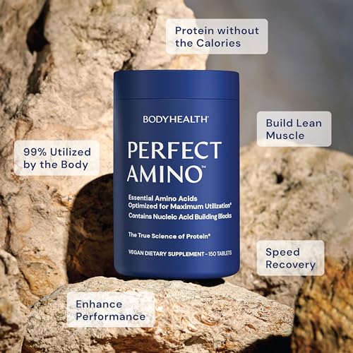 BodyHealth PerfectAmino Tablets: All 8 Essential Amino Acids + BCAAs for Muscle, Recovery & Strength