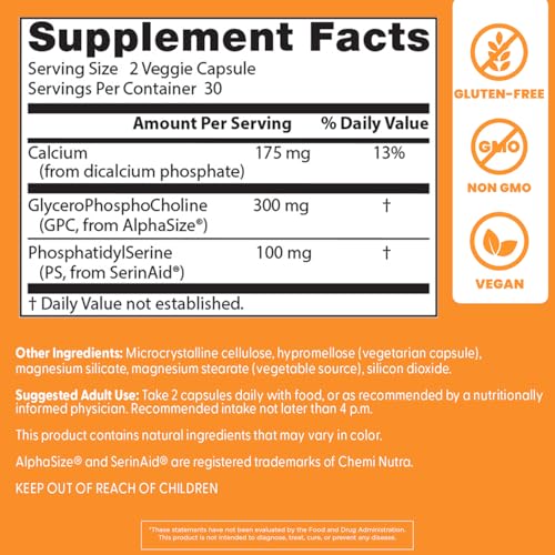 Doctor's Best Natural Brain Enhancers - Cognitive Support (60 Veggie Caps)