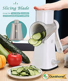 Ourokhome 5-in-1 Rotary Cheese Grater & Mandolin Food Slicer (White)