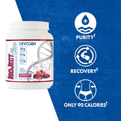 EVOGEN ISOJECT Clear Juice Isolate Protein - Wild Berry, Premium Lean Muscle Formula