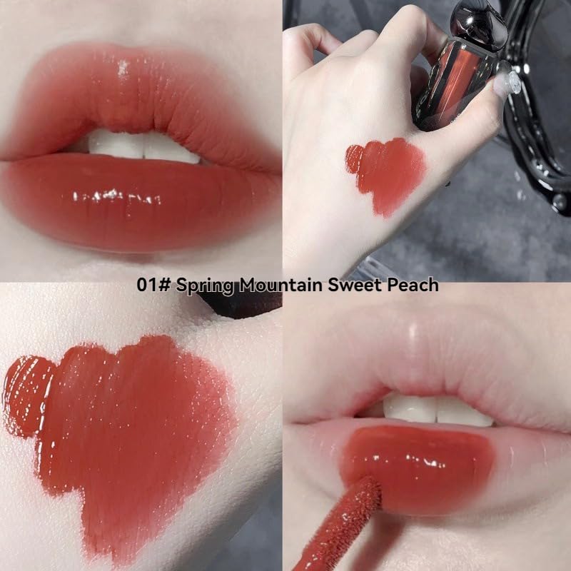 Moisturizing Lip Gloss with Hyaluronic Acid - High Shine, Non-Sticky, Silky Smooth Formula - Spring Mountain Sweet Peach