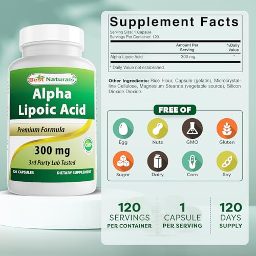 Best Naturals Alpha Lipoic Acid 300mg - 120 Capsules