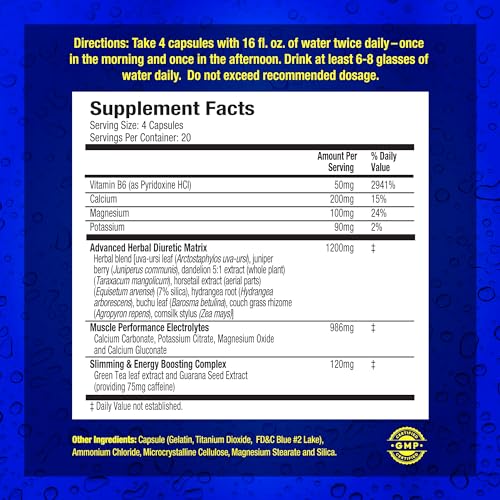 MHP Xpel Strength Herbal Diuretic - 80 Capsules for Rapid Water Loss