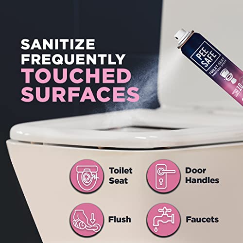 Pee Safe Toilet Seat Sanitizer Spray 75ml Pack of 2 Floral - Kills 99.9% Germs, UTI Prevention, Travel-Friendly