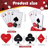 Chunful 4 Sets Casino Party Centerpieces - Wooden Casino Theme Tabletop Decor Kit with Poker Party Table Decorations