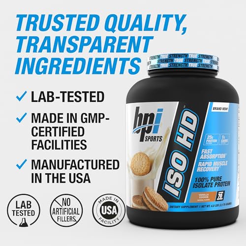 BPI Sports ISO HD 100% Pure Isolate Protein Vanilla Cookie - 4.8 lbs