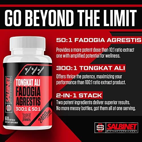 2400mg Fadogia Agrestis Tongkat Ali Supplements - Third Party Tested - 1400mg Fadogia Agrestis & 1000mg Tongkat Ali, Maximum Strength, Muscle Mass & Athletic Performance
