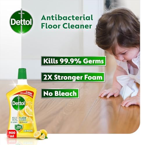 Dettol Antibacterial Power Floor Cleaner (Fresh Lemon, 900ml)