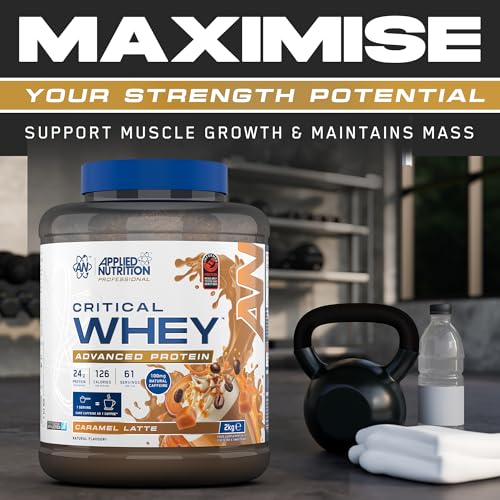 Applied Nutrition Critical Whey Protein Powder 2kg - High Protein, Muscle Building Supplement with BCAAs & Glutamine | Salted Caramel