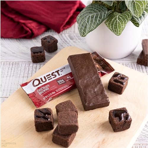 Quest Nutrition Chocolate Brownie Protein Bar, High Protein, Low Carb, Gluten Free, 12 Count