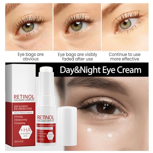 Retinol Day & Night Eye Cream Stick 4g Dual-Action Anti-Aging For Dark Circles & Puffiness