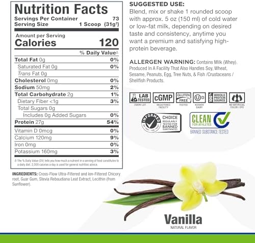 ALLMAX, ISONatural™, Whey Protein Isolate, Vanilla, 5 lbs (2.27 kg)