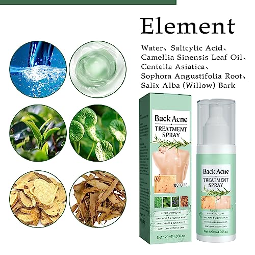 ERIKO 2% Salicylic Acid Back Acne Spray, Tea Tree Oil + Body Acne Spray with 2% Salicylic Acid, Teen acne treatment