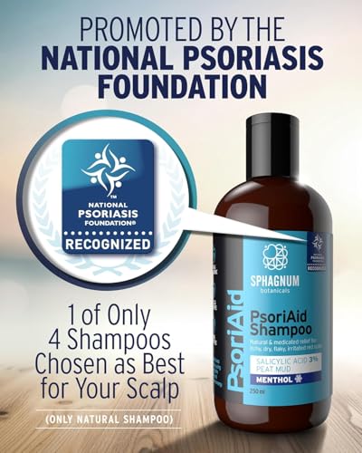 2025 Psoriasis Shampoo with Salicylic Acid - Natural Peat & Menthol Formula for Itchy, Flaky Scalp - 250 ml