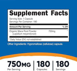 Nutricost Maca Root: 750mg, 180 Capsules - Boost Energy & Vitality