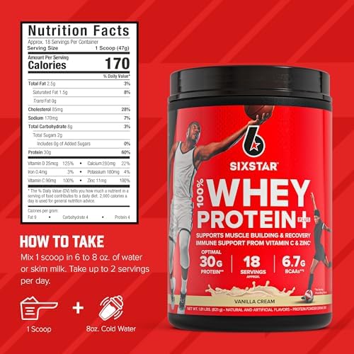 Sixstar 100 Whey Protein Plus Vanilla Cream 1 81 Lbs 821 G