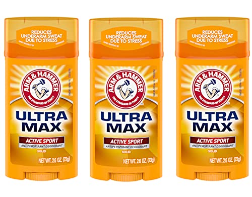 ARM & HAMMER Ultra Max Solid Antiperspirant Deodorant Active Sport - 2.6 oz (Pack of 3)