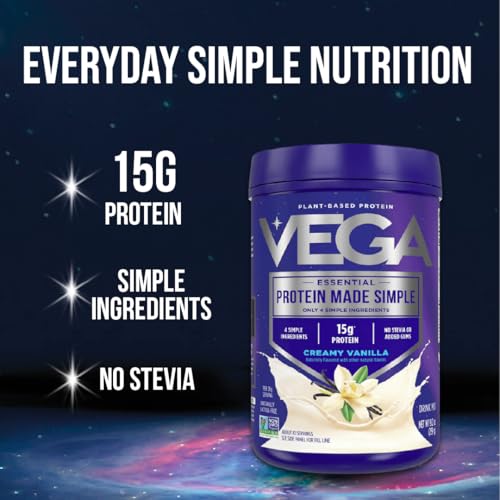 Vega Protein Made Simple - Dark Chocolate Plant-Based Powder, 9.6 oz