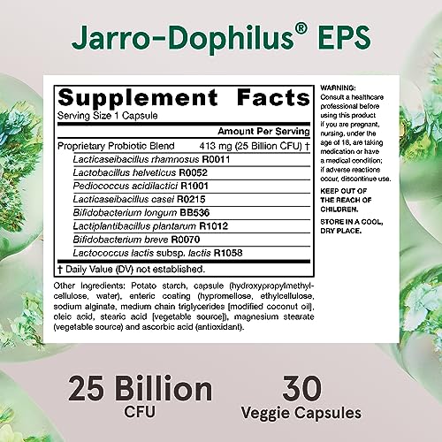 Jarrow Formulas Jarro-Dophilus EPS Probiotic - 25 Billion CFU, 30 Veggie Capsules