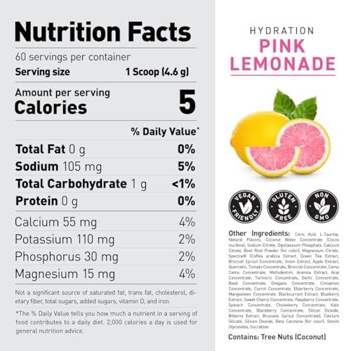 Kaged Muscle Electrolytes Hydra-Charge Powder – 60 Servings Pink Lemonade