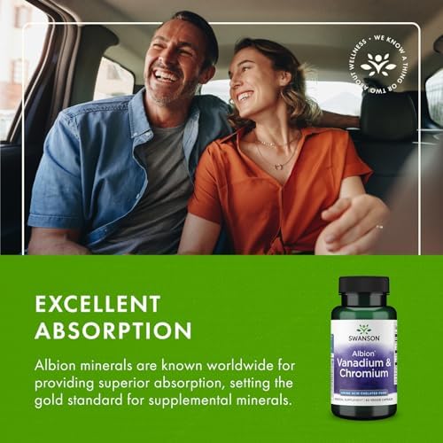 Swanson Albion Chelated Vanadium & Chromium - Metabolic Support - 60 Veg Capsules