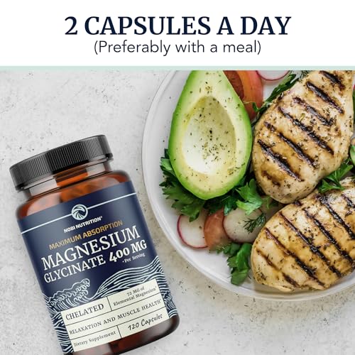 High Absorption Magnesium Glycinate 400mg - Sleep, Calm & Muscle Support (120 Capsules)