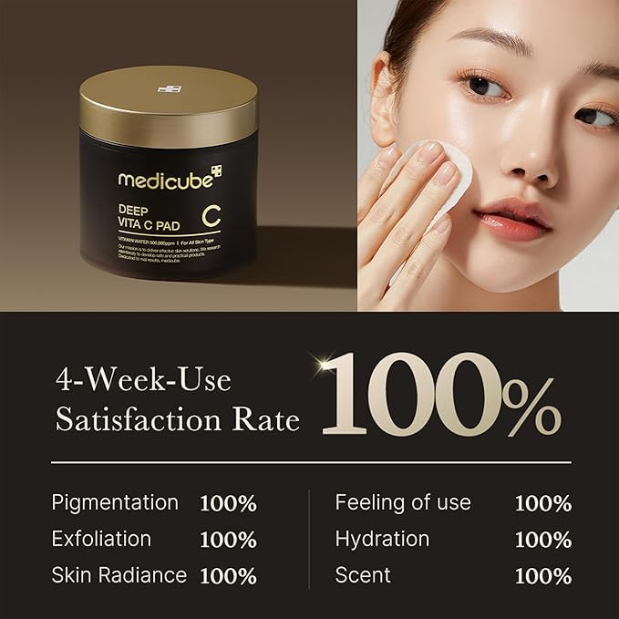 MEDICUBE Deep Vita C Pad - 70 Pads - Exfoliating & Brightening Vitamin C Pads for Dark Spots & Uneven Skin Tone