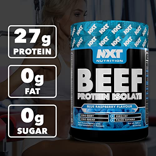 NXT Nutrition Beef Protein Isolate 540g - Blue Raspberry Dairy Free