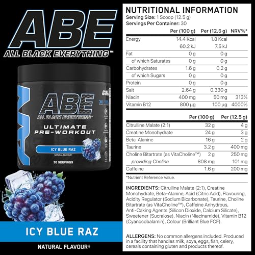 Applied Nutrition ABE Pre Workout Powder - Candy Ice Blast, 315g