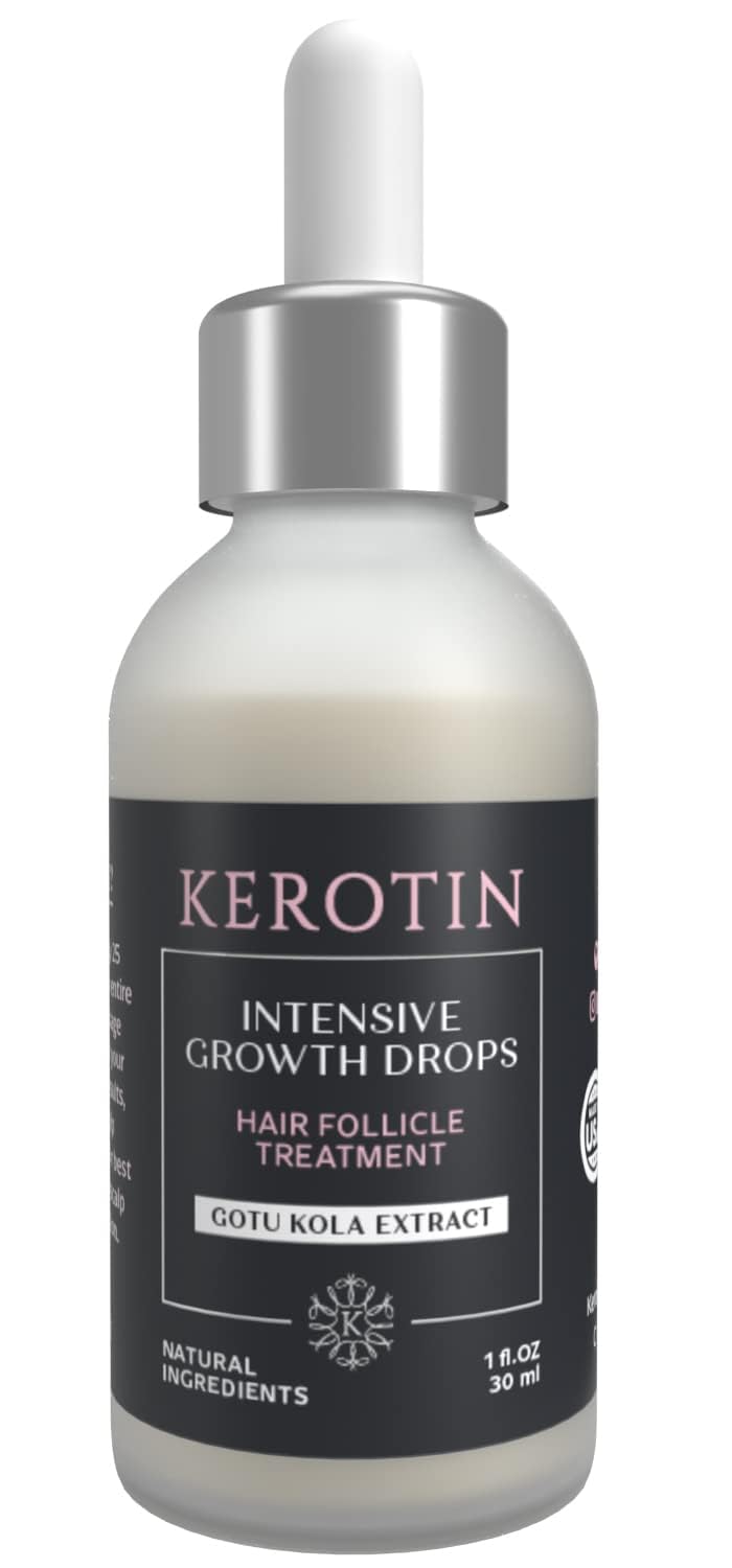 Kerotin Intensive Hair Growth Serum - Boost Density & Reduce Loss, 1 Month Supply
