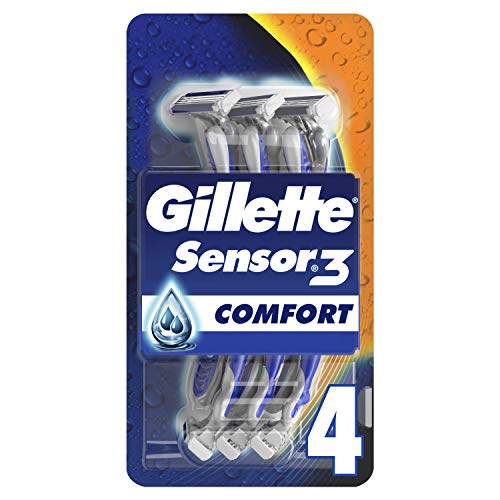 Gillette Sensor3 Comfort Disposable Razors for Men - 4 Pack