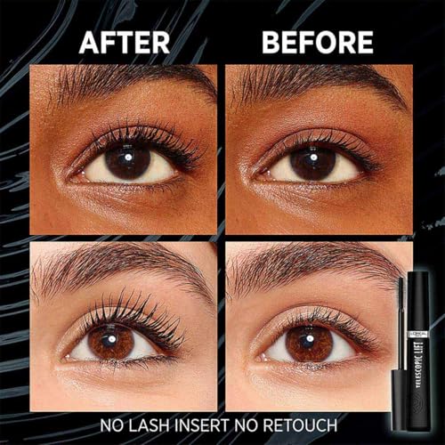 L'Oréal Paris Telescopic-Lift Washable Mascara - Lengthening & Volumizing, 36HR Wear, Black