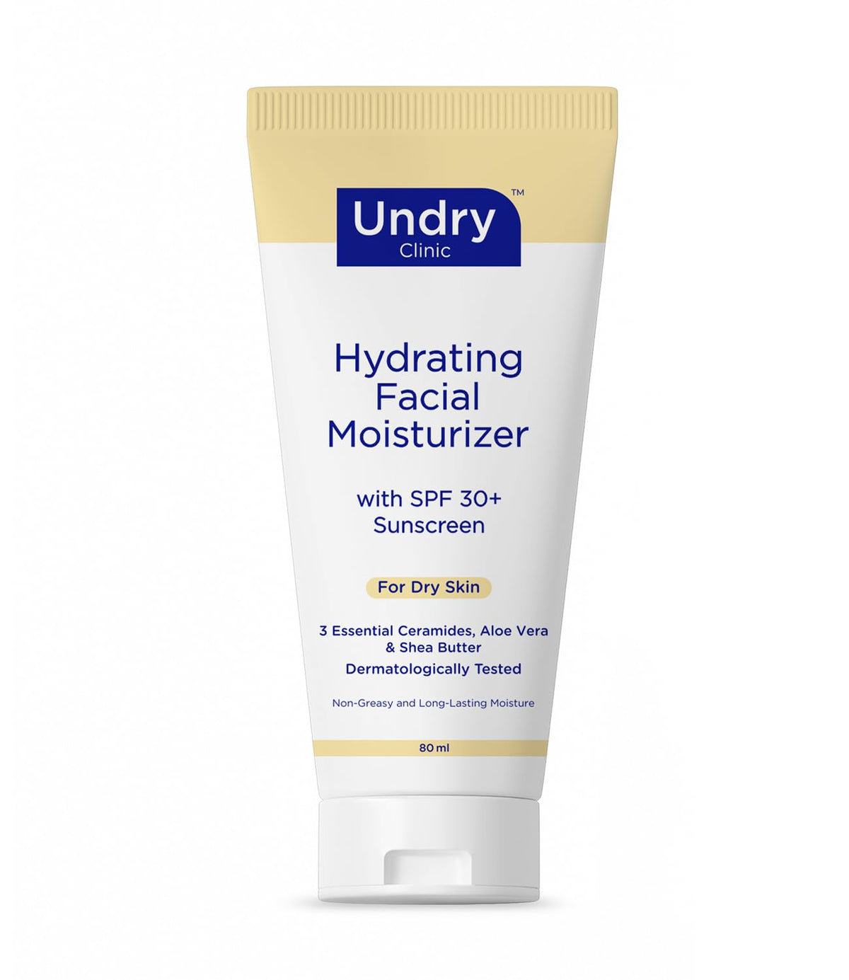 Facial Moisturizer with SPF30 Sunscreen - 80ml - For Dry Skin - Men & Women - Long-Lasting Hydration