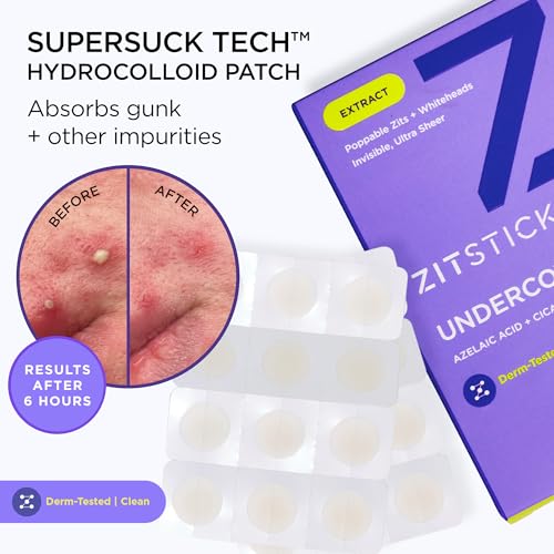 ZitSticka Invisible Ultra-Sheer Hydrocolloid Patches - UNDERCOVER Blemish Patches to Calm Skin and Redness