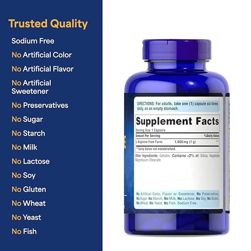 Puritan's Pride L-Arginine 1000mg - 200 Capsules