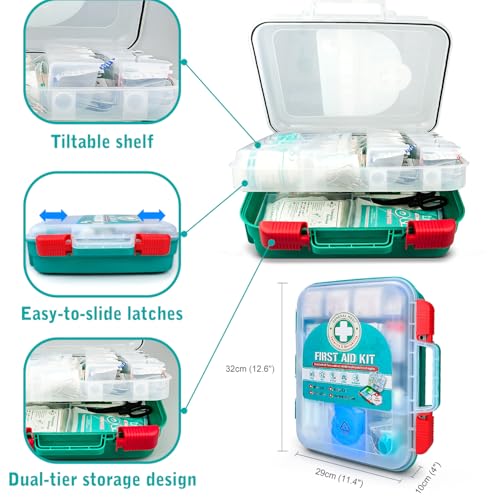 General Medi 420 Piece Professional First Aid Kit - Hard Case with Premium Medical Supplies for Home, Travel, Office, Camping, Vehicle & Workplace