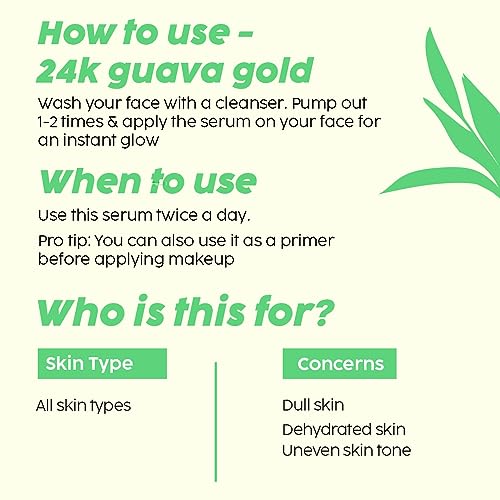 PLIX 24K Guava Gold Serum & Primer | Vitamin C & Hyaluronic Acid (30ml)