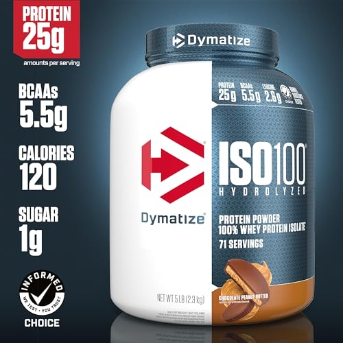 Dymatize Nutrition ISO 100 Hydrolyzed 100% Whey Protein Isolate - Chocolate Peanut Butter, 5 lbs (2.3 kg)