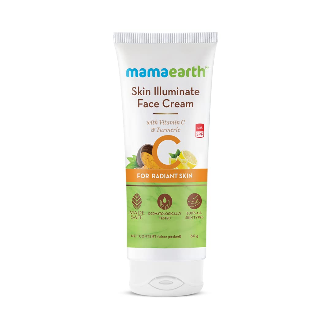 Mamaearth Skin Illuminate Face Cream (80g) - Vitamin C & Turmeric for Radiant, Brightened Skin